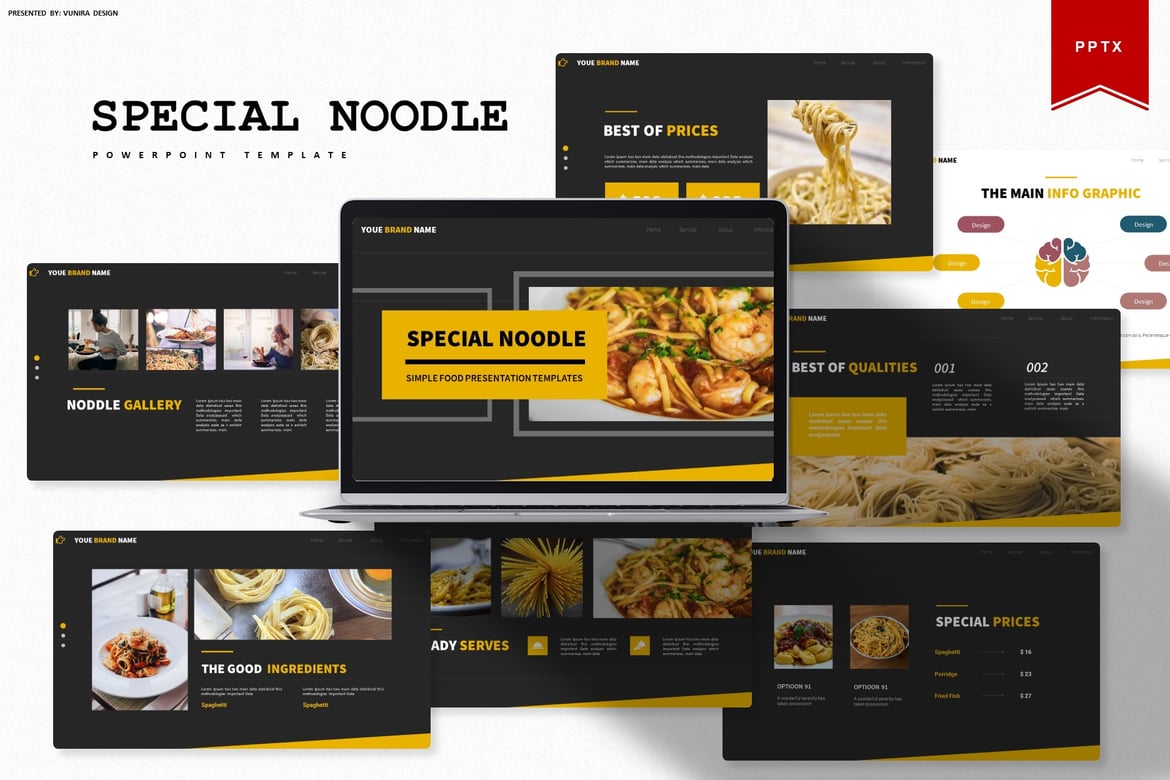 Template PowerPoint Spesial Noodle - Solusi Presentasi Kreatif Anda