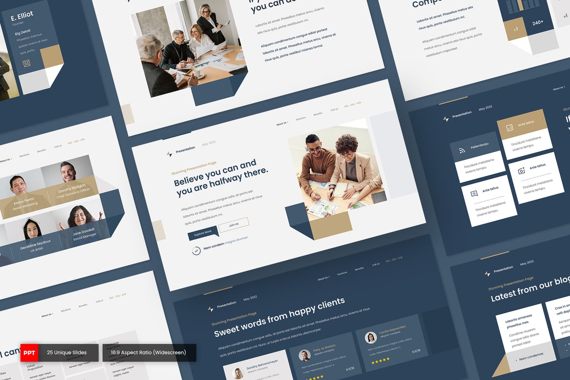 Template PowerPoint Bisnis Spectra yang Kreatif dan Serbaguna