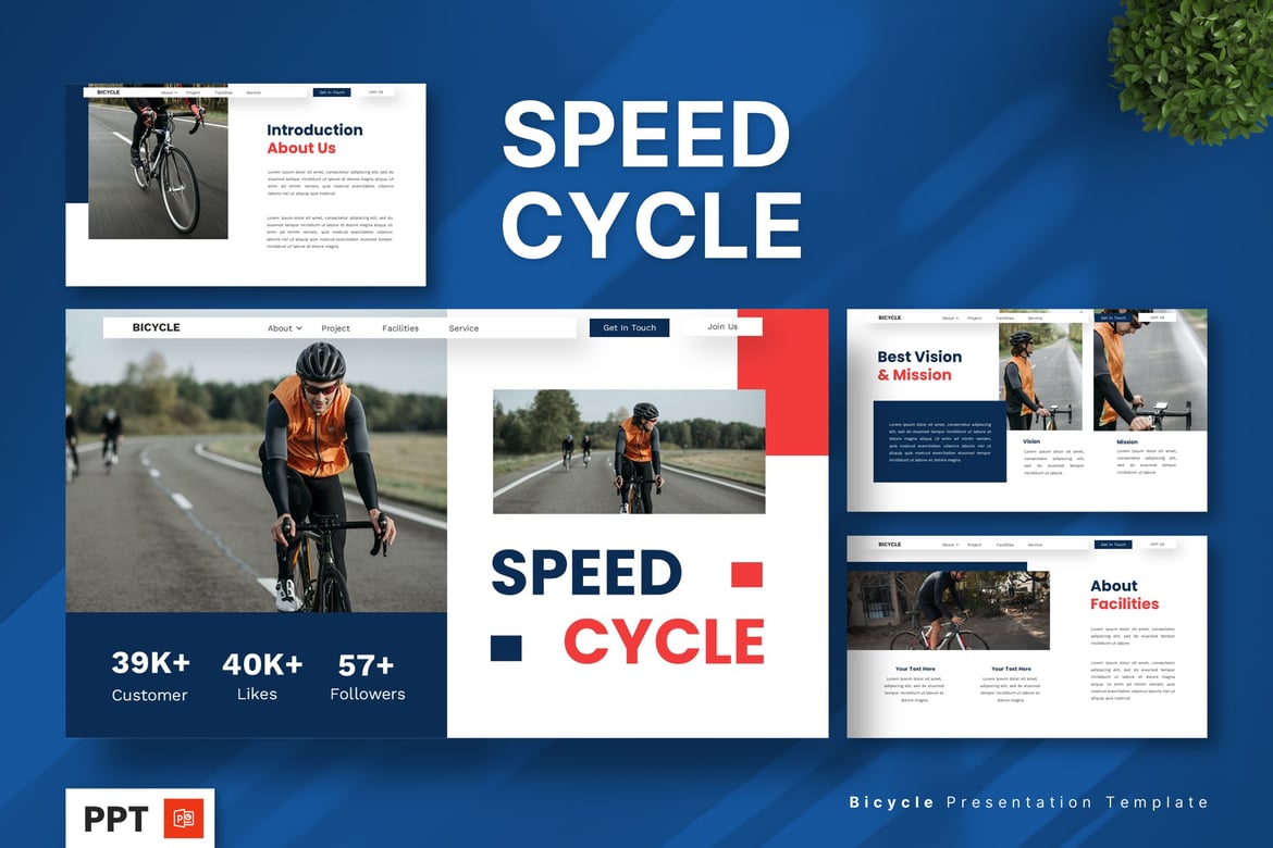 Template PowerPoint Sepeda yang Kreatif dan Mudah Disesuaikan