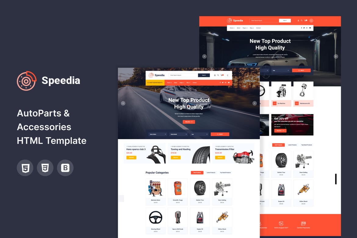 Speedia - Template Website AutoParts & Aksesori yang Responsif dan Modern