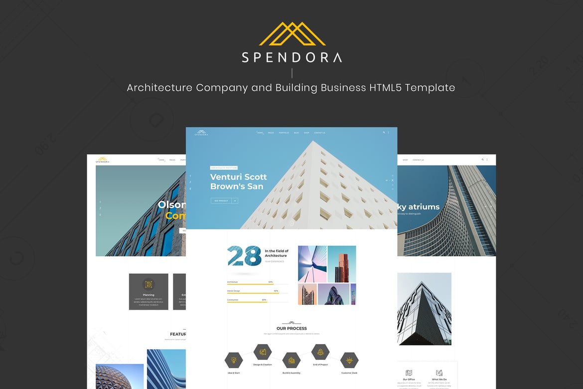 Spendora - Template Website Arsitektur dan Bangunan yang Kreatif