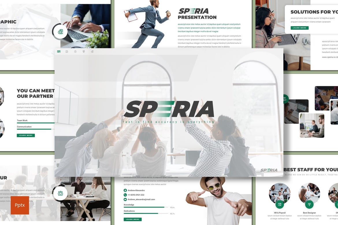 Speria - Template PowerPoint Bisnis yang Kreatif dan Minimalis