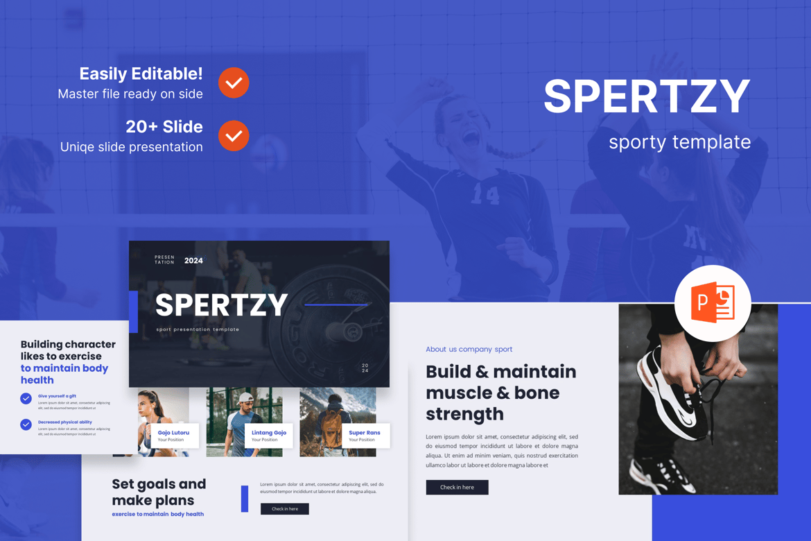 Spertzy – Template Presentasi PowerPoint Olahraga yang Menarik