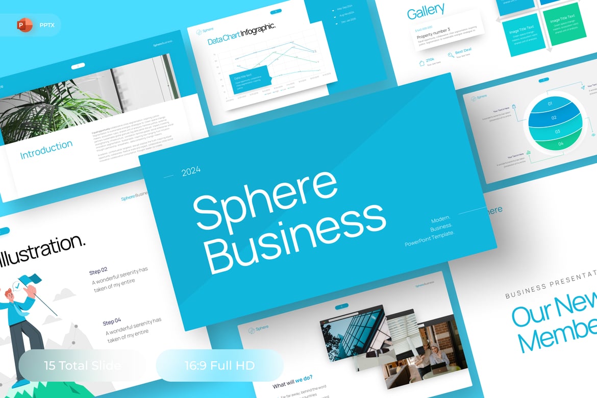 Template Presentasi Bisnis Sphere yang Kuat dan Menarik