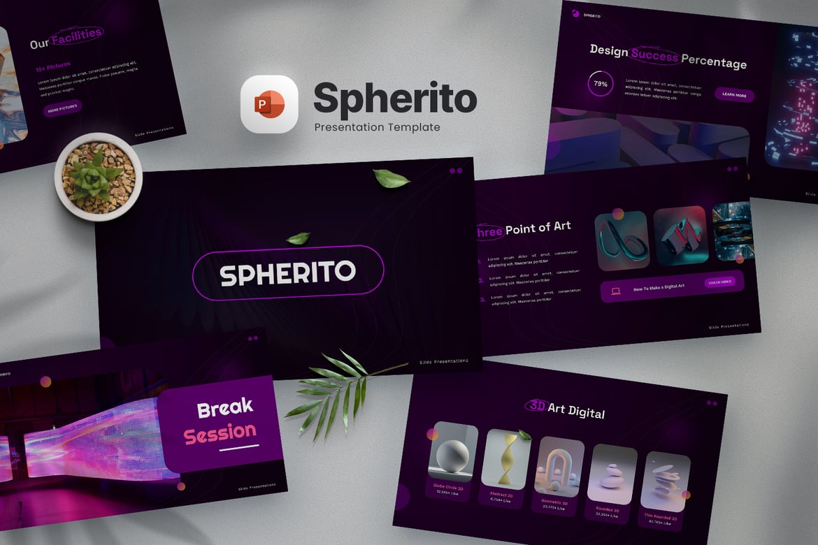 Spherito - Template PowerPoint Seni Digital NFT Kreatif