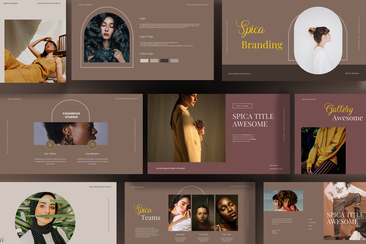 Template Presentasi Powerpoint Spica yang Minimalis dan Modern