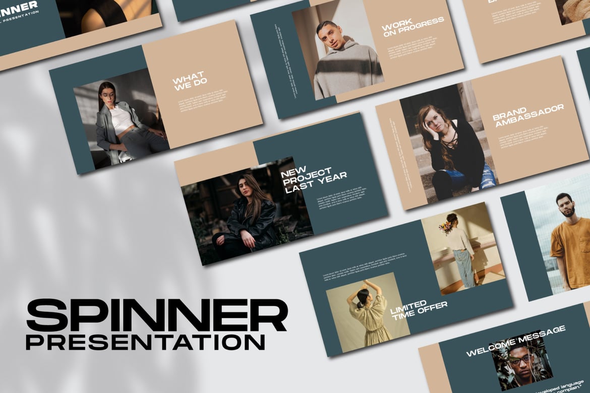 Template Powerpoint Spinner yang Menarik dan Kreatif