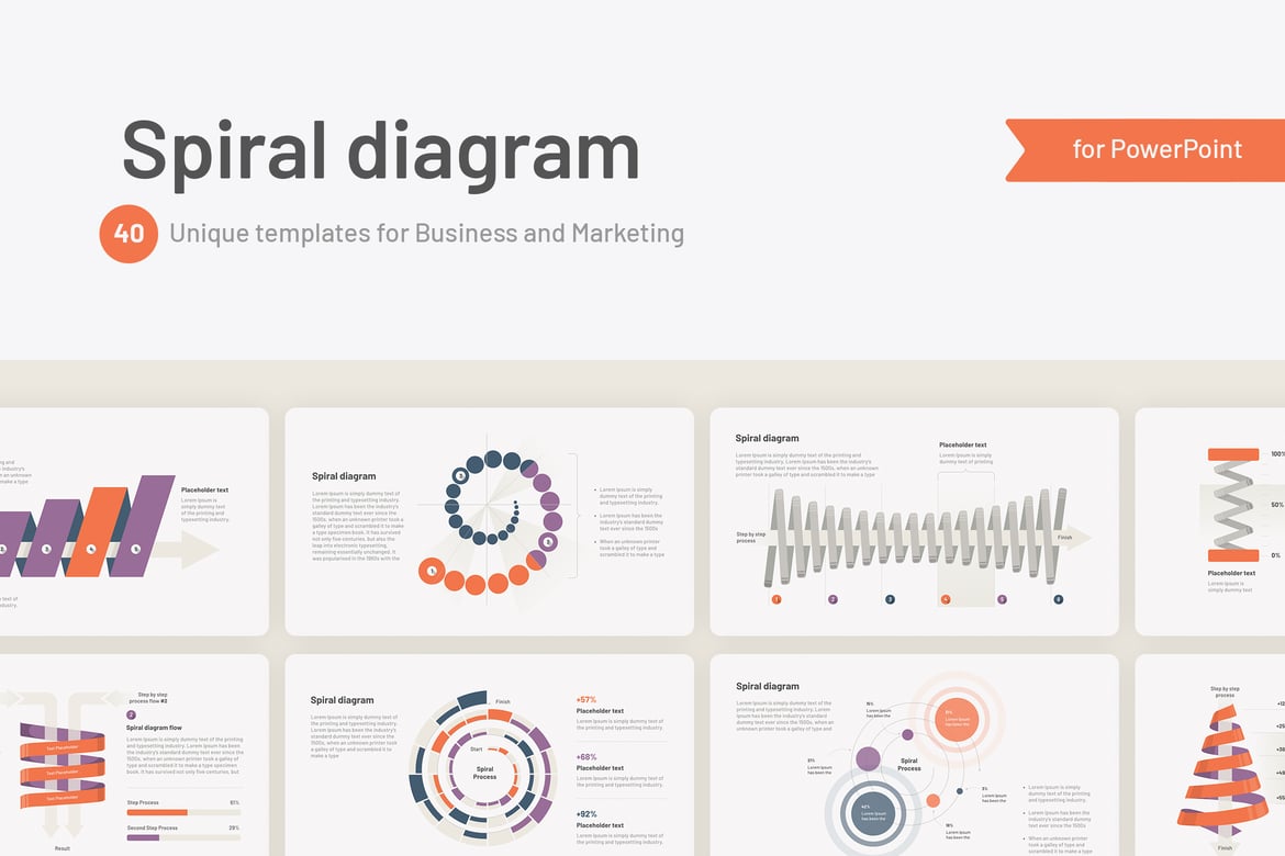 Template PowerPoint Diagram Spiral yang Menarik dan Profesional