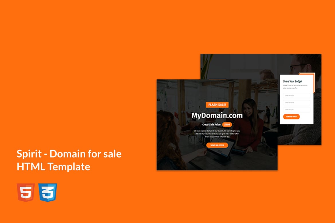 Spirit - Template Website HTML untuk Penjualan Domain