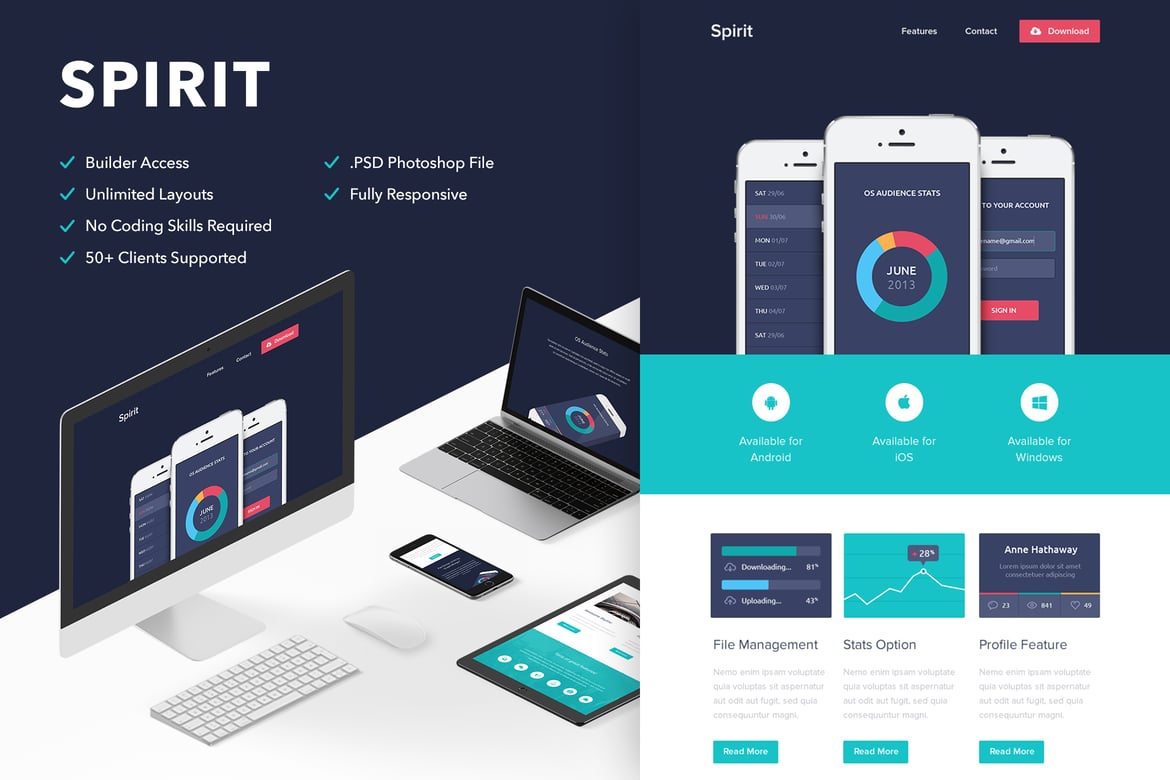 Spirit - Template Email Video + Pembuat Tema