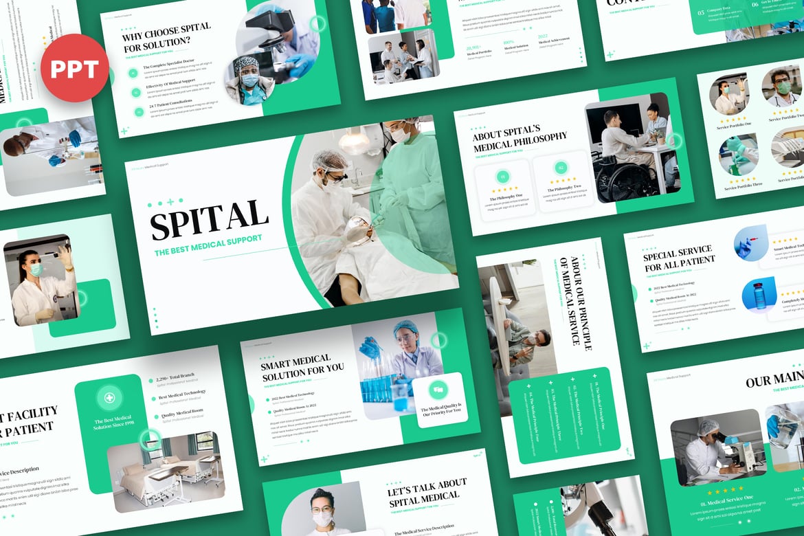 Template Presentasi Medis Spital - PowerPoint Profesional
