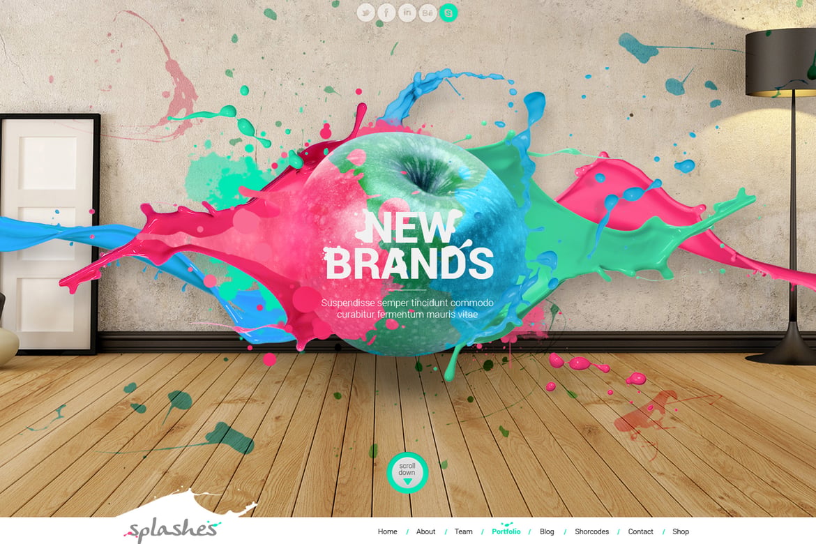 Template Website Kreatif Splashes yang Unik dan Modern