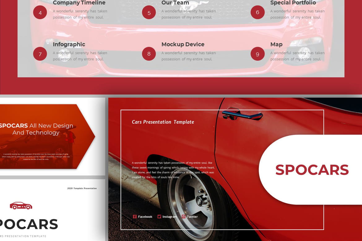 Template Presentasi PowerPoint Spocar - Solusi Kreatif untuk Mobil