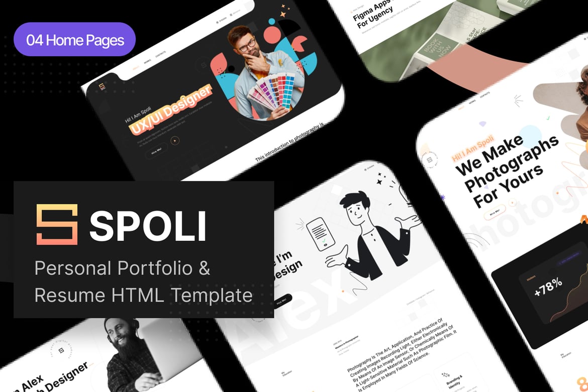 Spoli - Template Website Portofolio Pribadi & Resume Modern