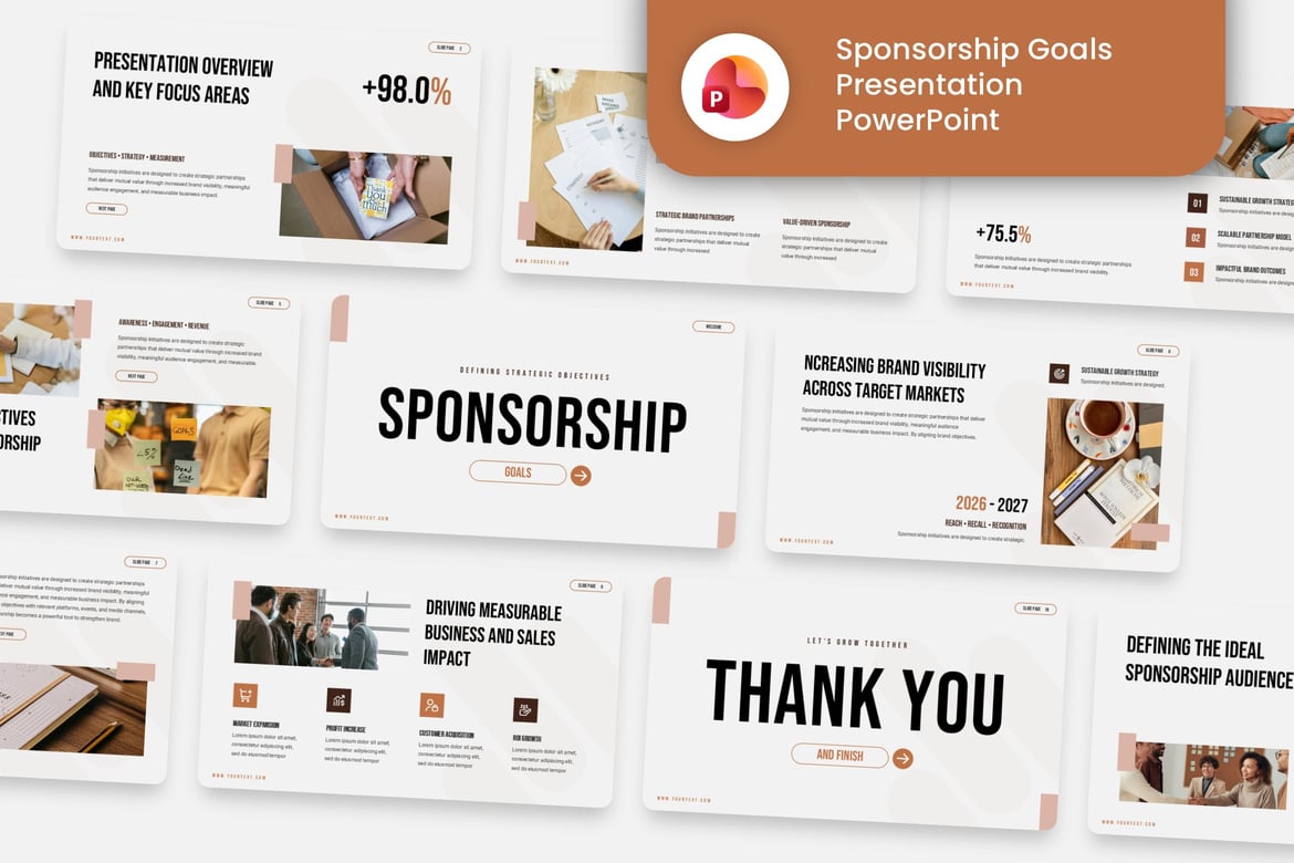Template Powerpoint Tujuan Sponsorship yang Kreatif