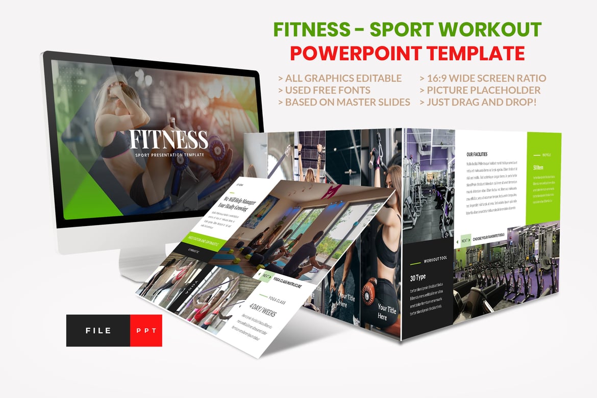 Template PowerPoint Workout Bisnis Olahraga yang Menarik