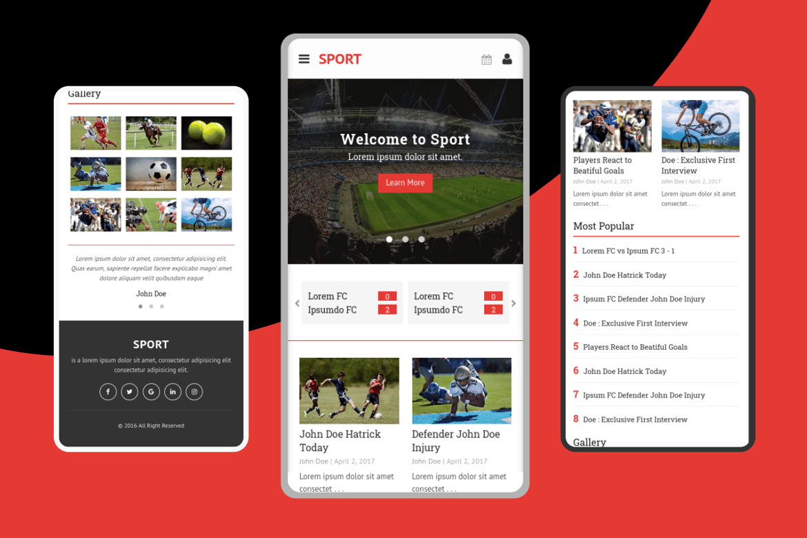Template Website Olahraga yang Responsif dan Modern