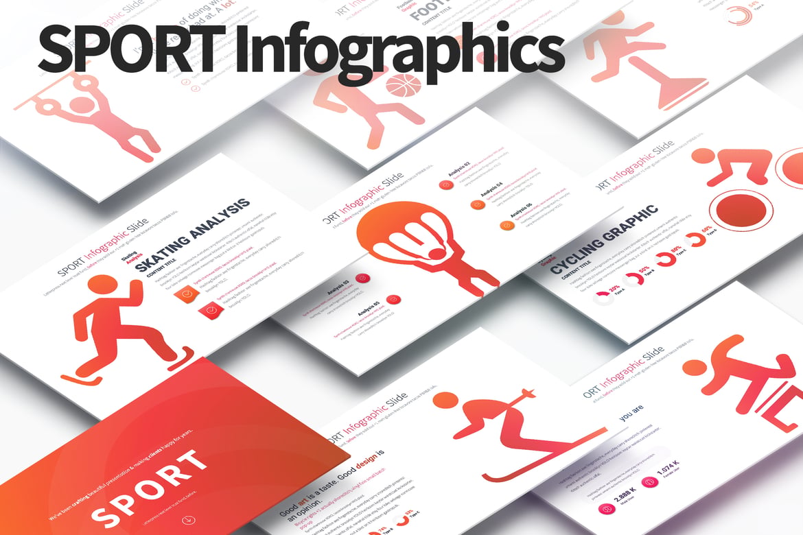 Template PowerPoint Infografis Olahraga yang Menarik dan Profesional