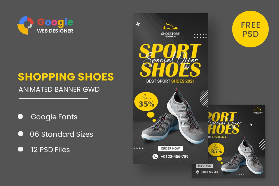 Kumpulan Template Banner HTML5 Sepatu Olahraga yang Menarik