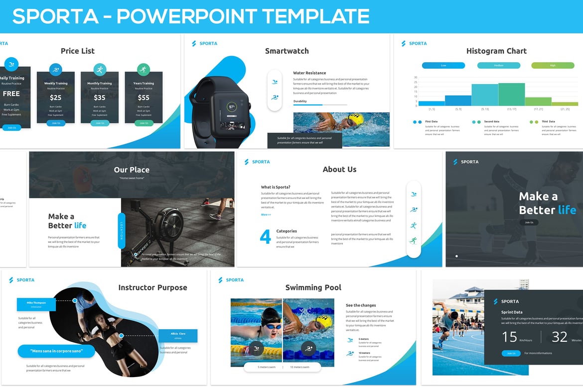 Sporta - Template Presentasi PowerPoint Modern dan Serbaguna