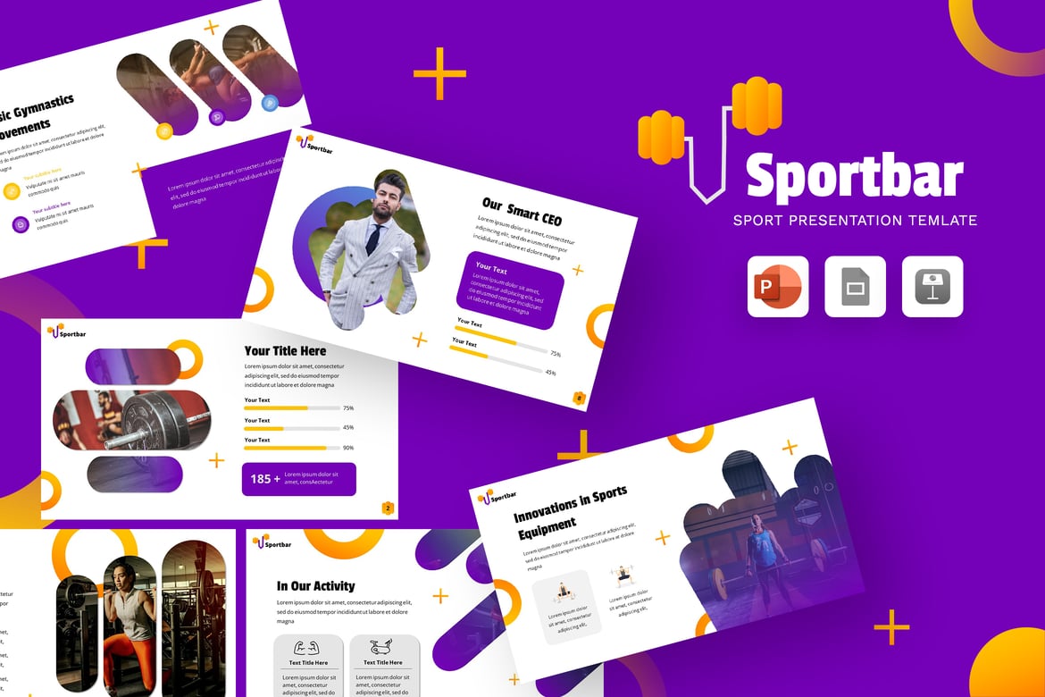 Template Powerpoint Fitness Sportbar yang Stylish dan Profesional