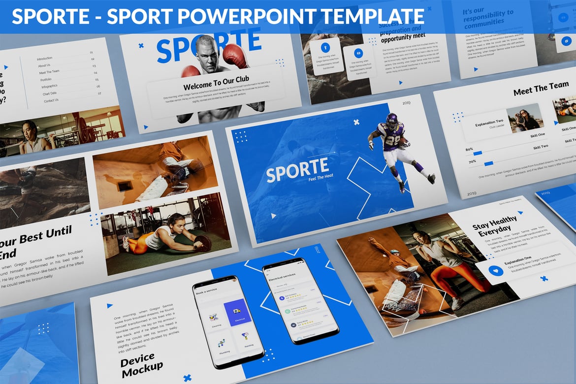 Sporte - Template Powerpoint Olahraga Modern dan Kreatif