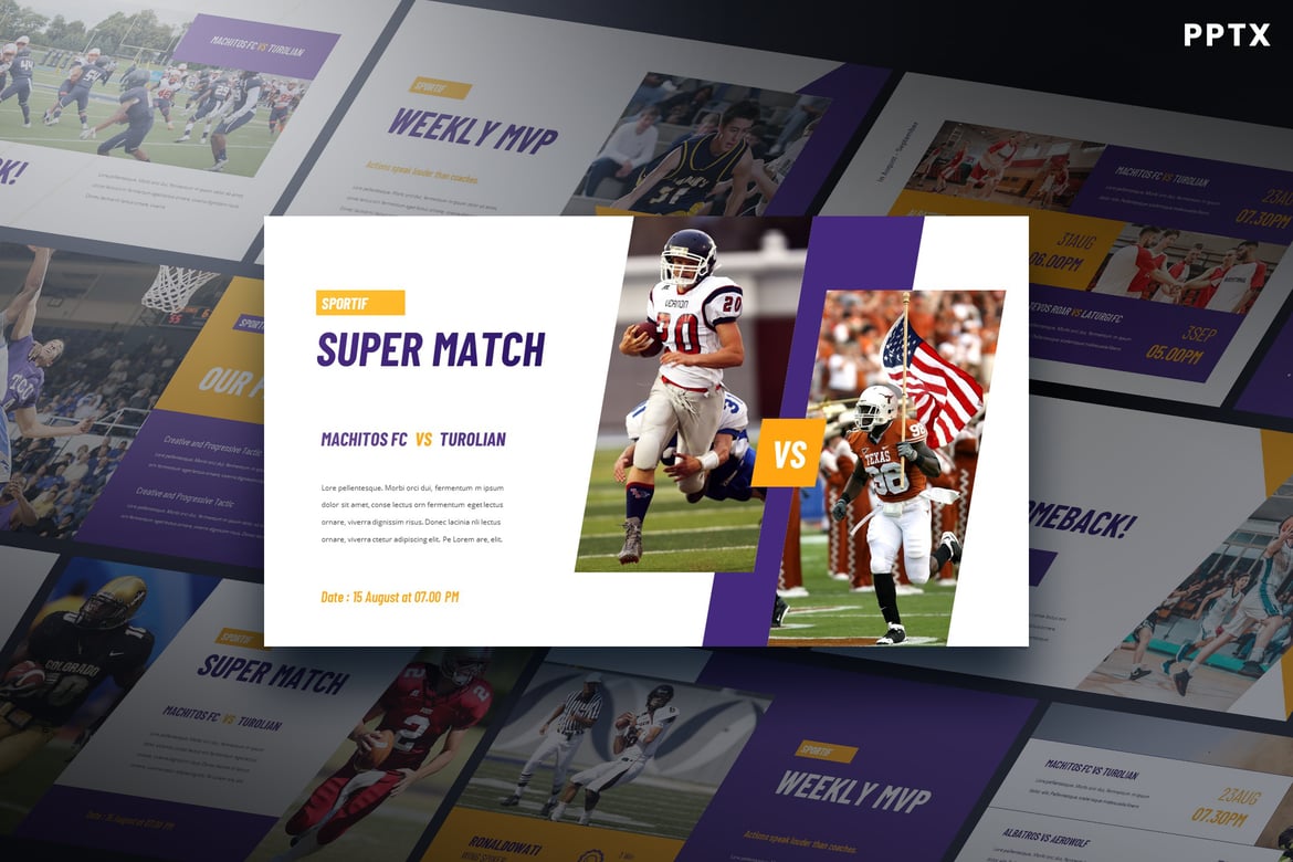 Template Presentasi Powerpoint Sportif - Deck Pitch Profesional