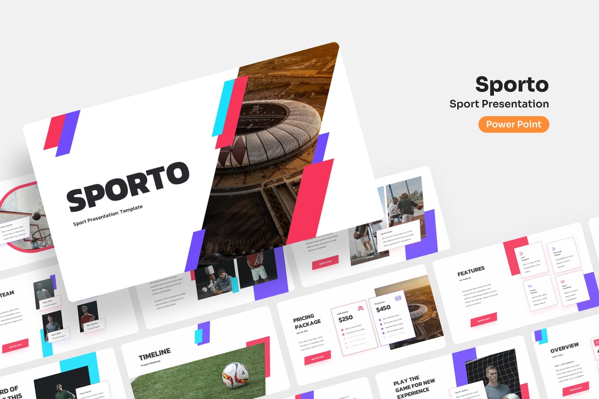 Template Presentasi PowerPoint Sporto - Solusi untuk Kebutuhan Olahraga dan Bisnis