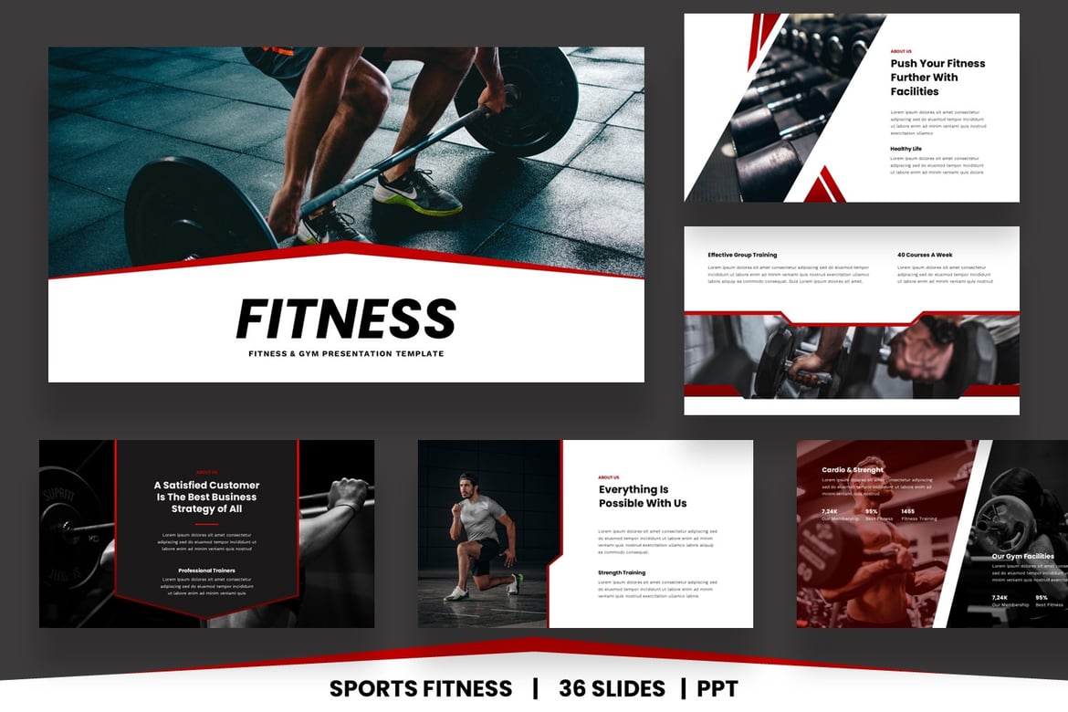 Template Presentasi PowerPoint Olahraga dan Kebugaran yang Inspiratif