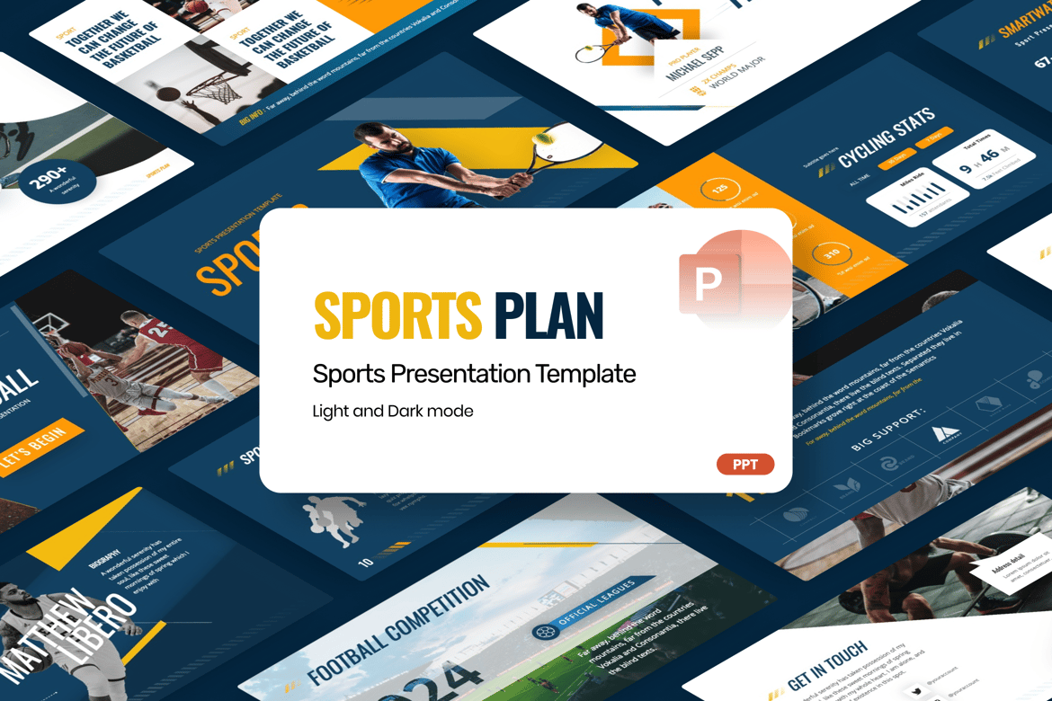 Template PowerPoint Rencana Olahraga yang Menarik