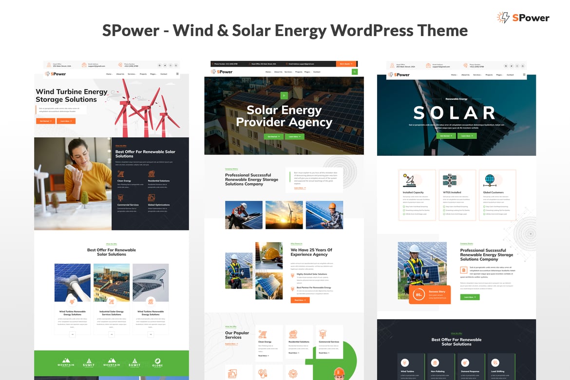 SPower - Tema WordPress Energi Angin & Solar yang Inovatif