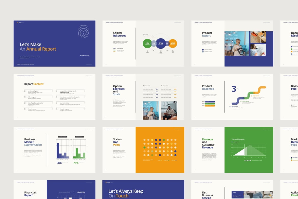 Template Presentasi PowerPoint Laporan Tahunan Sprava yang Menarik