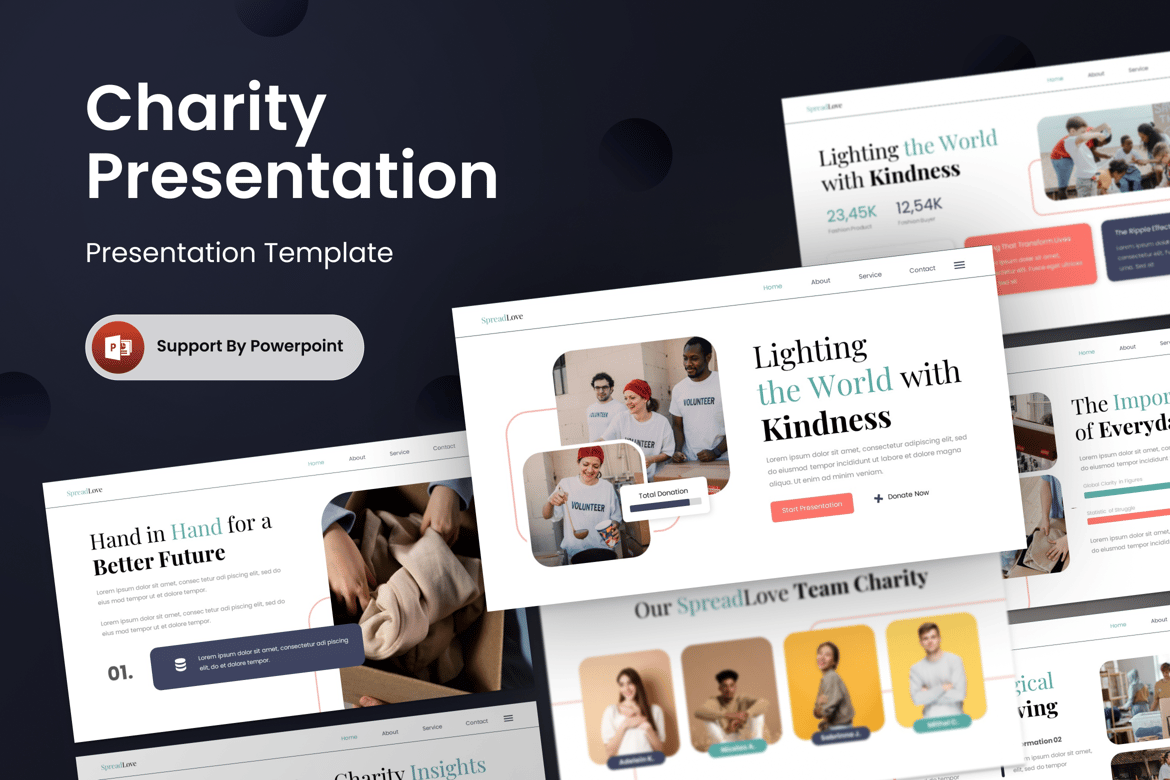 Template Presentasi PowerPoint SpreadLove untuk Kegiatan Amal