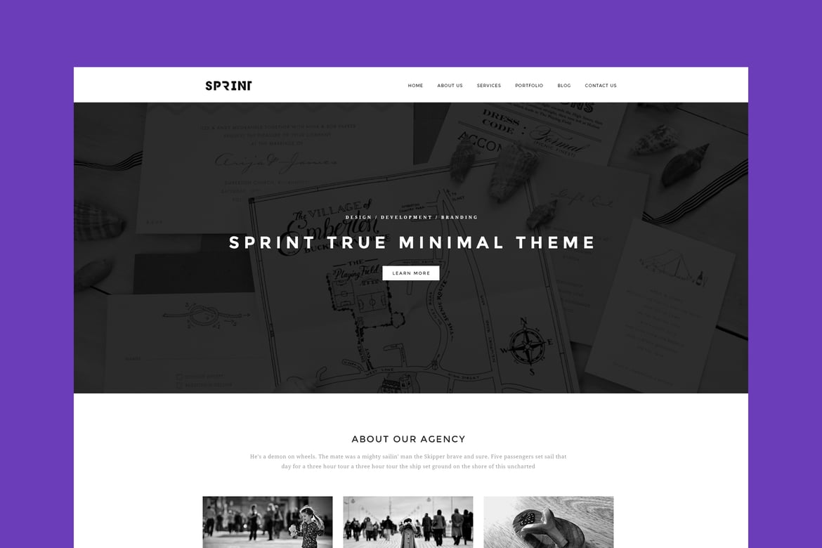 Sprint - Template Website Portfolio Responsif Minimalis