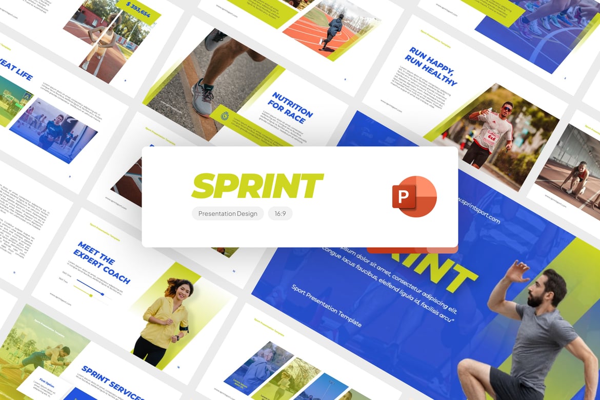 Template Presentasi Sprint Sport - PowerPoint yang Menarik