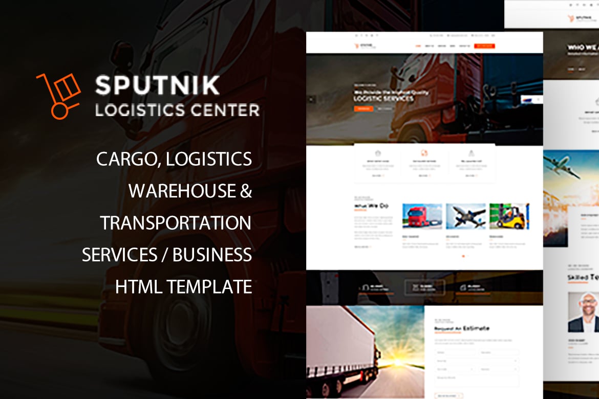 Template Website Serbaguna untuk Pusat Logistik Sputnik