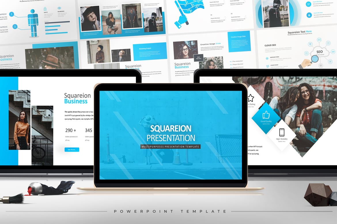 Template PowerPoint Squareion - Solusi Presentasi Profesional Anda