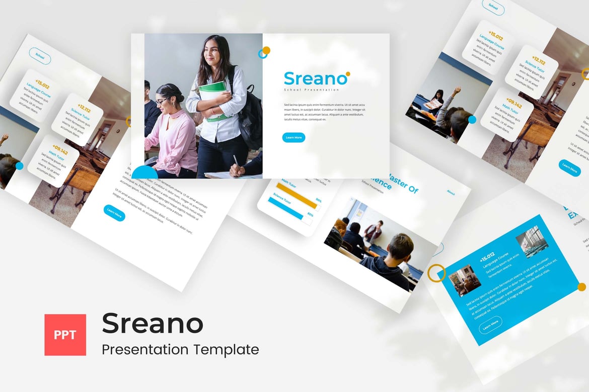 Sreano — Template Powerpoint Sekolah Kreatif dan Profesional