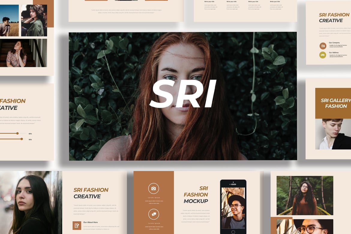 Template Presentasi PowerPoint Sri Fashion yang Modern dan Kreatif