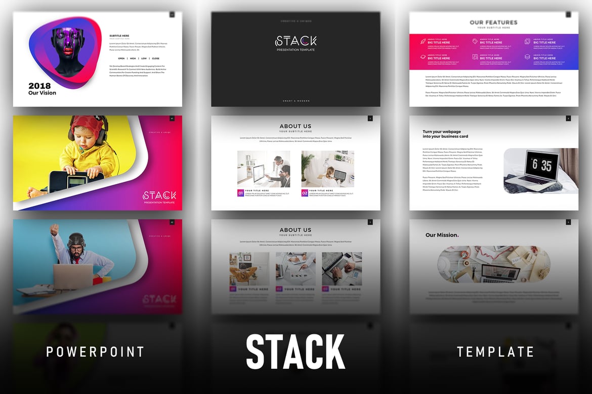 Template PowerPoint Stack: Solusi Presentasi Modern untuk Startup Anda