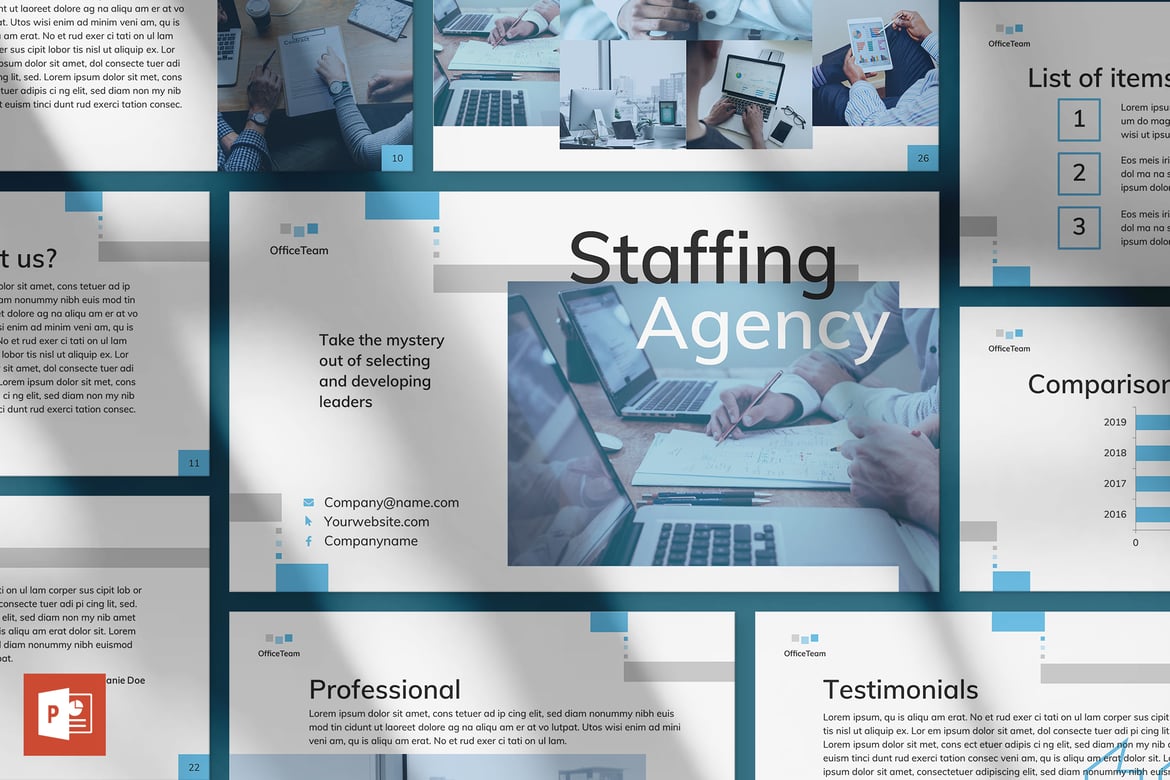 Template Presentasi PowerPoint untuk Agensi Staffing yang Menarik