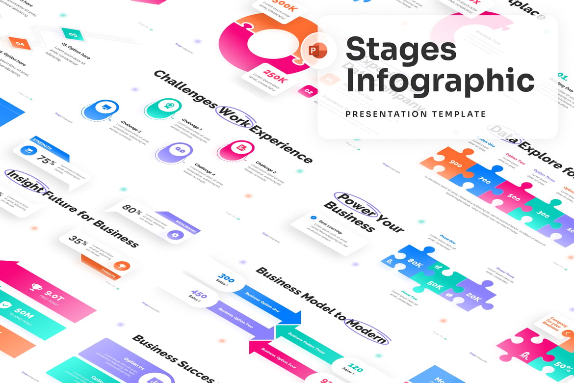Template Presentasi Infografis Stages yang Menarik