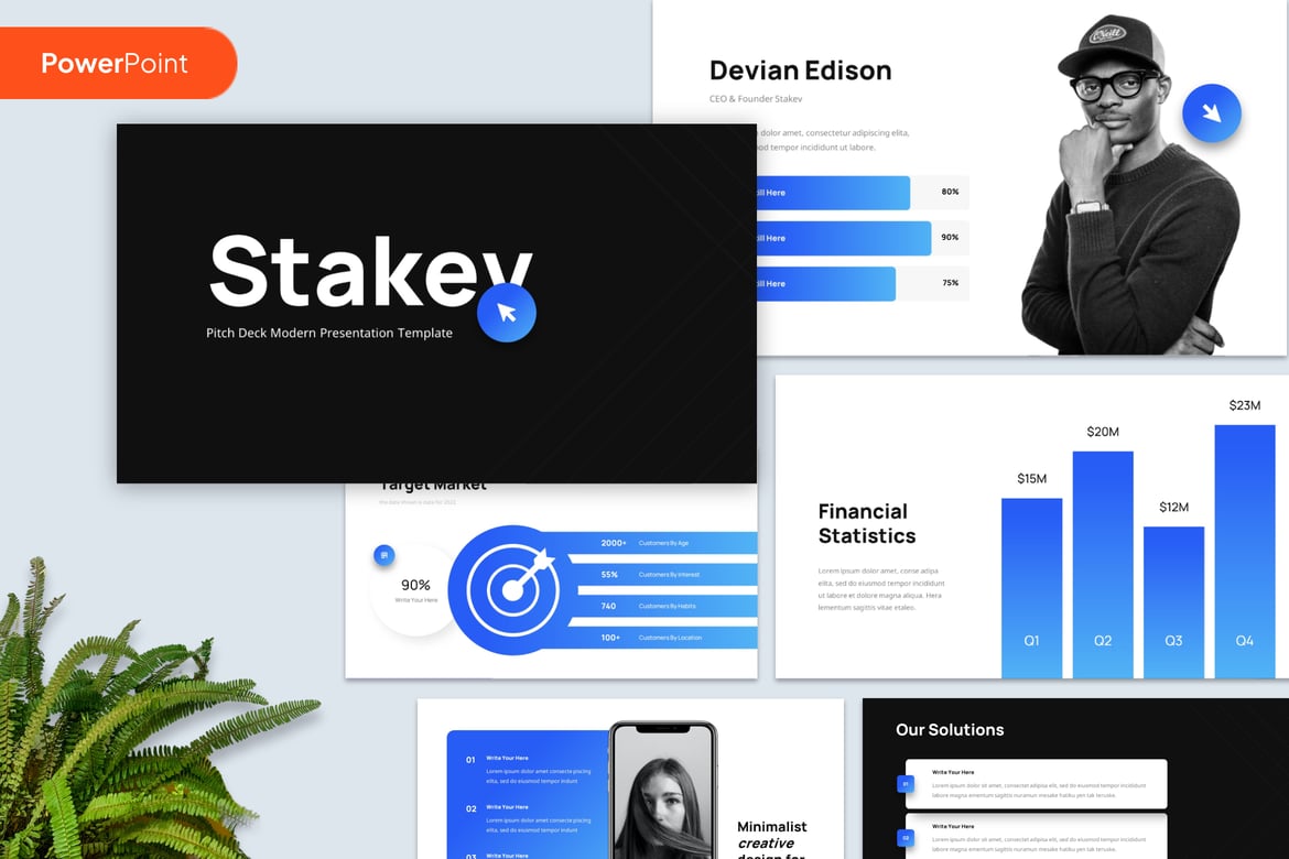 Stakev - Template Presentasi PowerPoint Modern yang Menarik