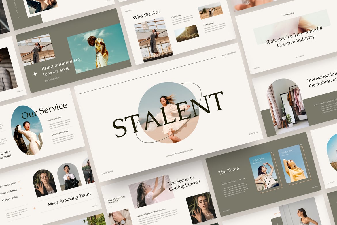 Stalent - Template Presentasi PowerPoint Minimalis yang Elegan