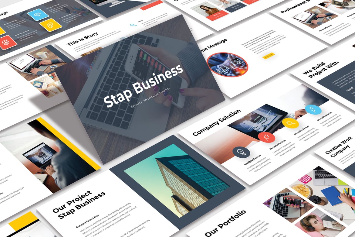 Template Presentasi PowerPoint Bisnis Modern Stap