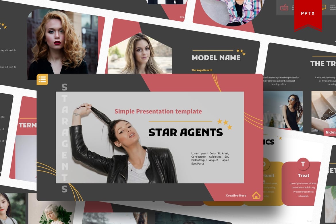 Template Presentasi PowerPoint Star Agents yang Menarik dan Profesional