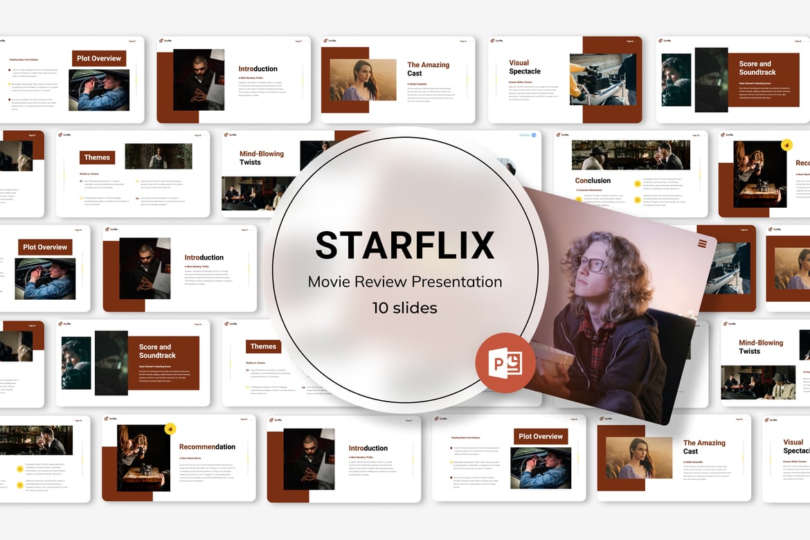 Starflix - Template Powerpoint Ulasan Film yang Menarik