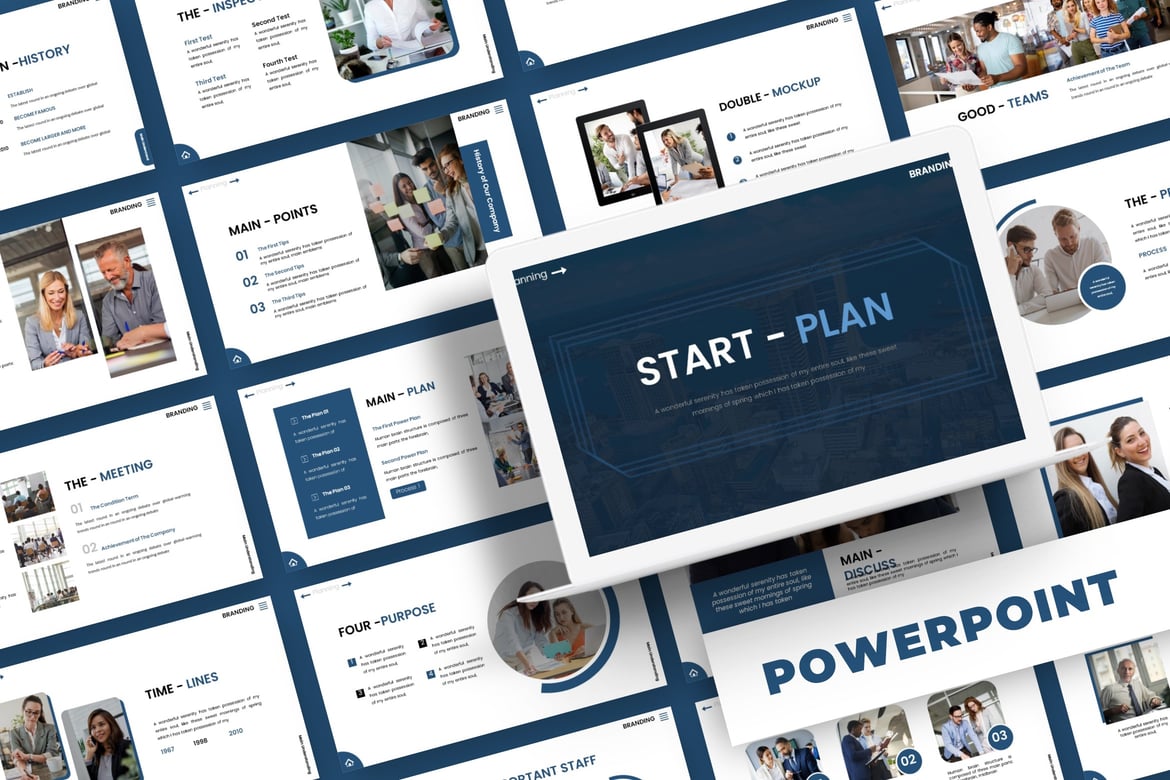 Template Powerpoint Start Plan - Solusi Presentasi Profesional Anda
