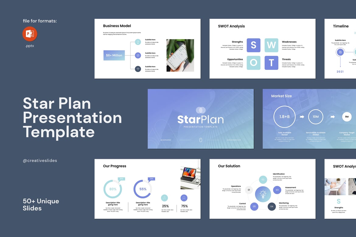 Template Presentasi PowerPoint Star Plan yang Menarik