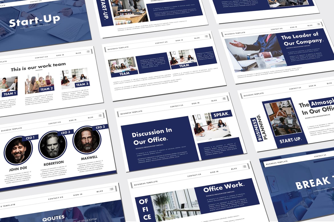 Template PowerPoint Bisnis START-UP yang Kreatif dan Minimalis